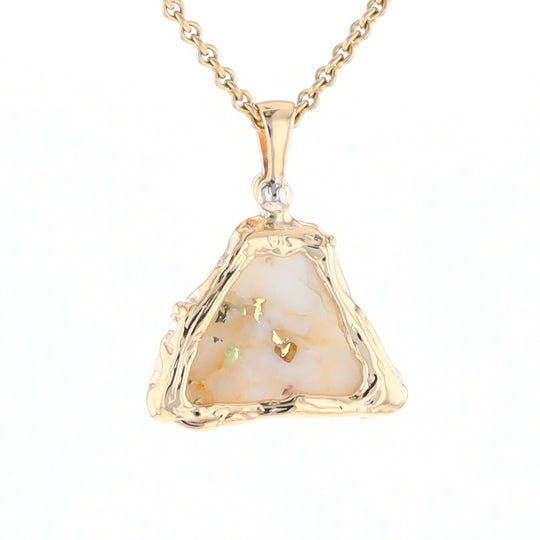 Rough Gold Quartz Free Form Pendant