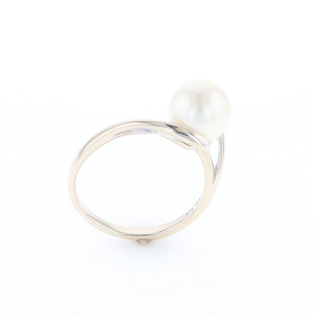Pearl Solitaire Bypass Ring