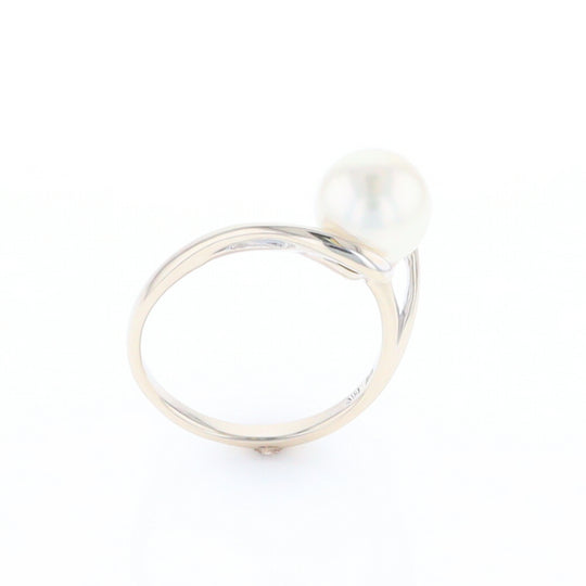 Pearl Solitaire Bypass Ring