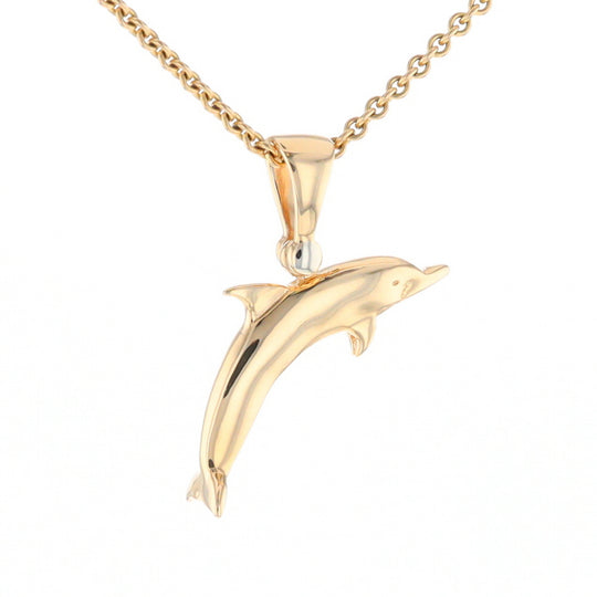 Gold Quartz Dolphin Pendant - G2