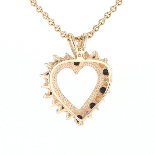 Open Heart Sapphire & Diamond Pendant