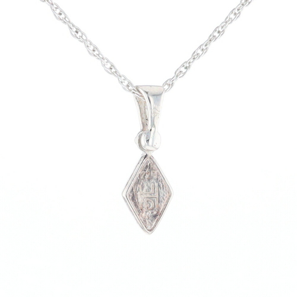 Sterling Silver Gold Quartz Inlaid Diamond Pendant - G3