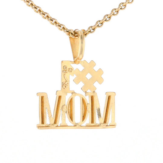 Yellow Gold #1 Mom Pendant