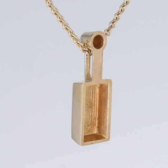Opal Pendant Rectangle Inlaid Design with .04ctw Round Diamond