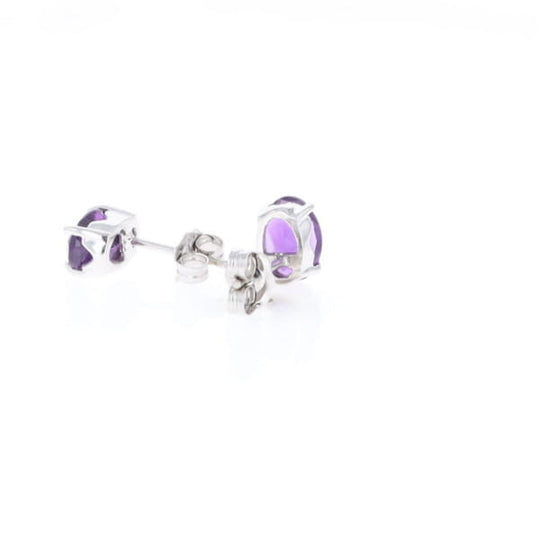 Oval Amethyst Stud Earrings