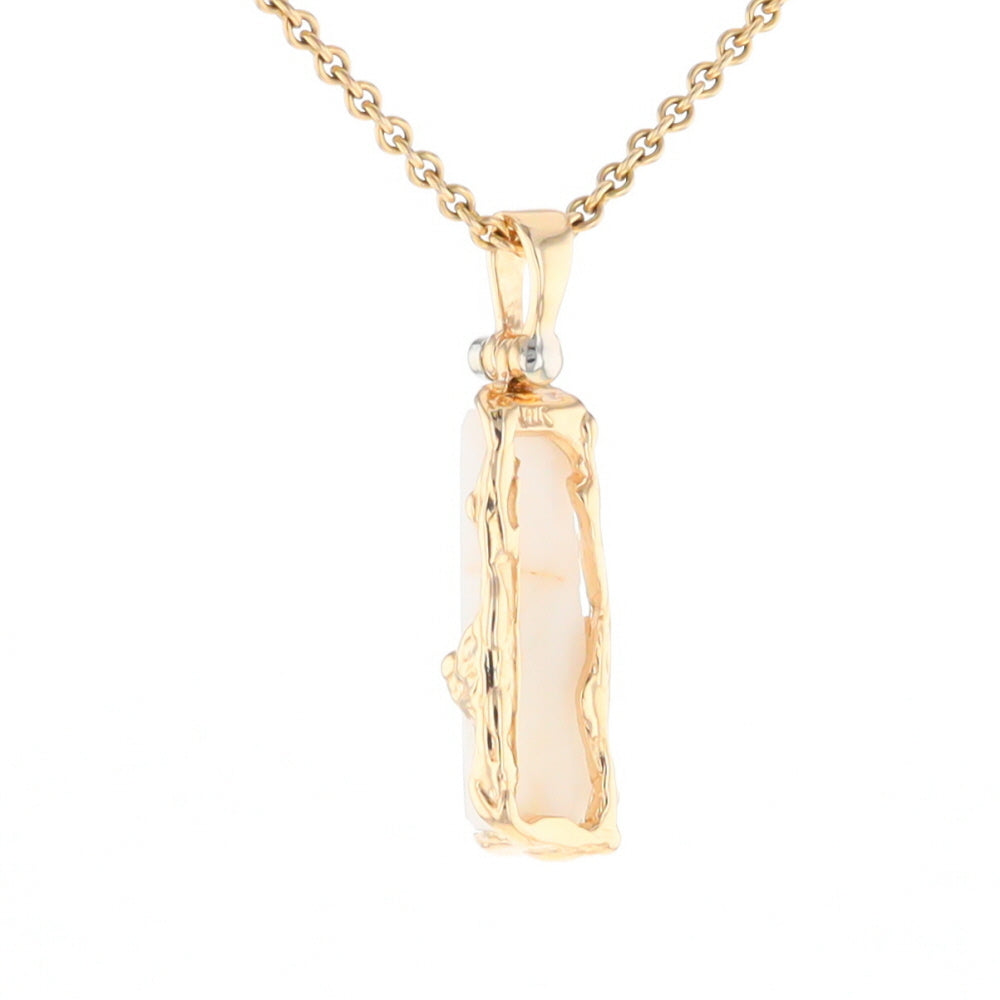 Gold Quartz Freeform Pendant - G1