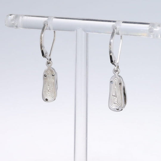 Opal Earrings Sandal Inlaid Design Lever Backs