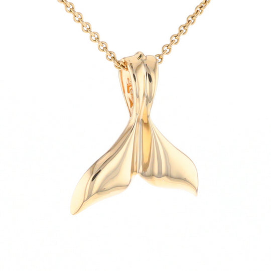 Whale Tail Natural Gold Quartz and Nuggets Inlaid Pendant