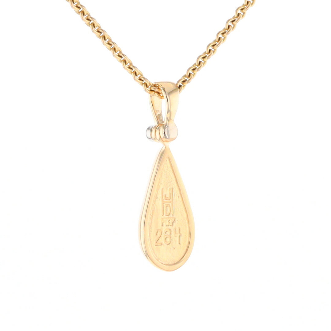 Lapis Tear Drop Inlaid .02Ct Diamond Pendant