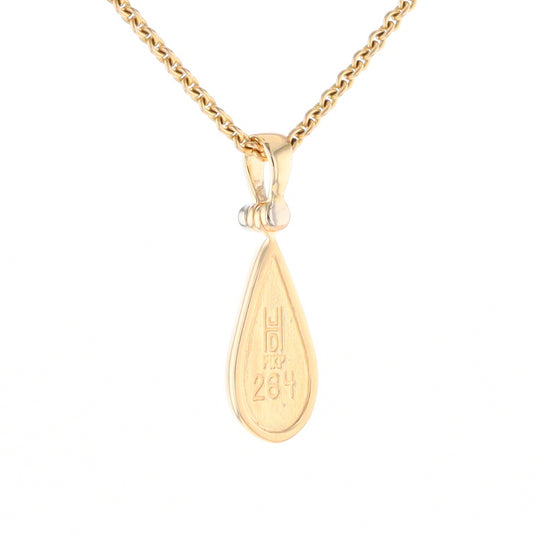 Lapis Tear Drop Inlaid .02Ct Diamond Pendant