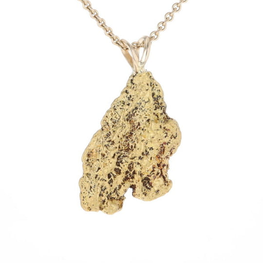 Gold Natural Nugget Flat Pendant