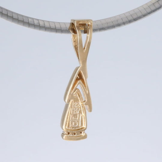 Opal Pendant Triangle Inlaid Design with .06ctw Round Diamonds