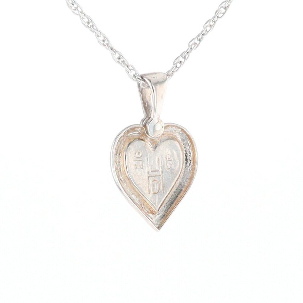 Sterling Silver Gold Quartz Inlaid Heart Pendant - G3