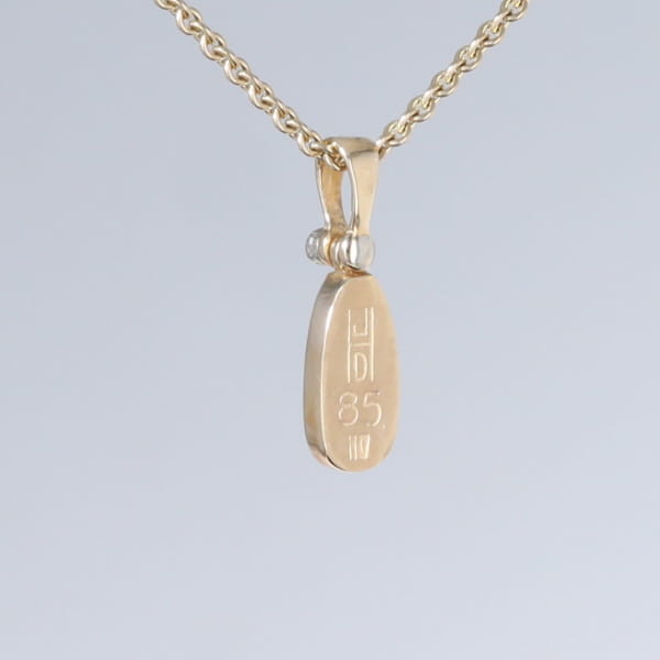 Opal Pendant Oval Inlaid Design with .02ct Round Diamond
