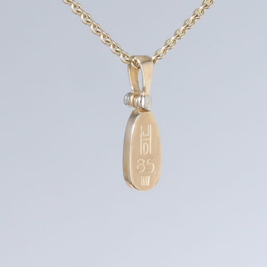 Opal Pendant Oval Inlaid Design with .02ct Round Diamond