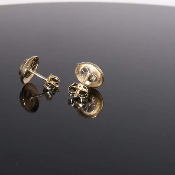 Opal Earrings Round Inlaid Design Studs