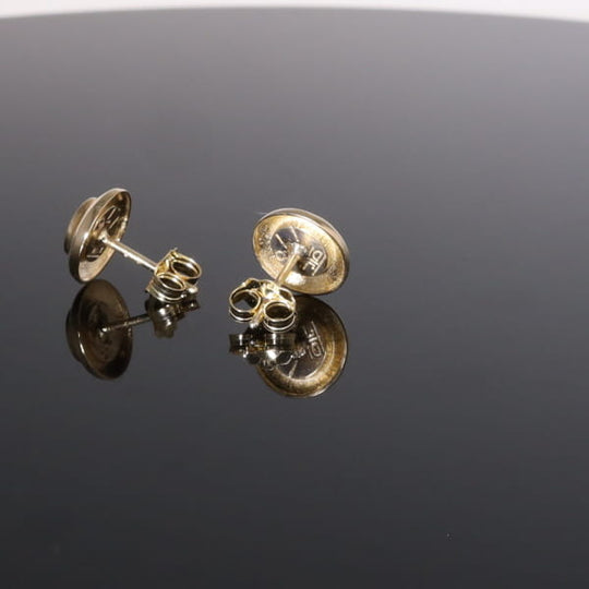 Opal Earrings Round Inlaid Design Studs