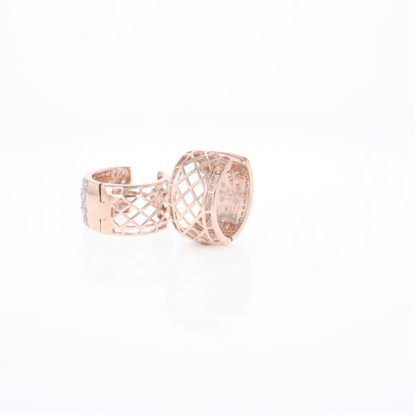 Checkered Wide Hinge Hoop Earrings