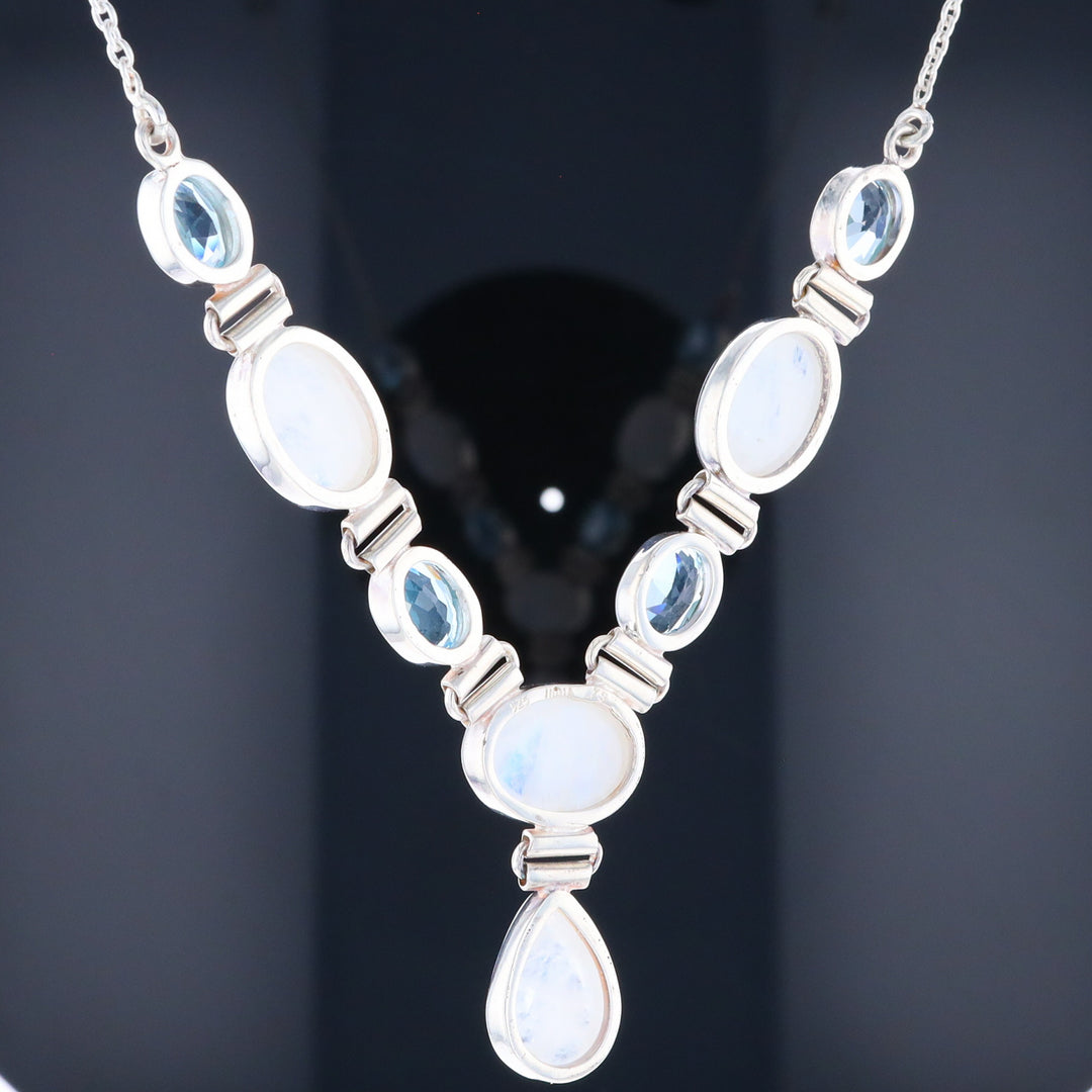 Moonstone & Blue Topaz Necklace