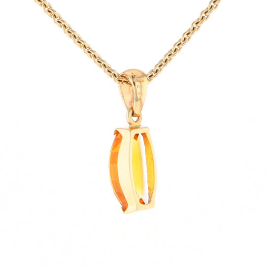 Fancy Cut Citrine Solitaire Pendant