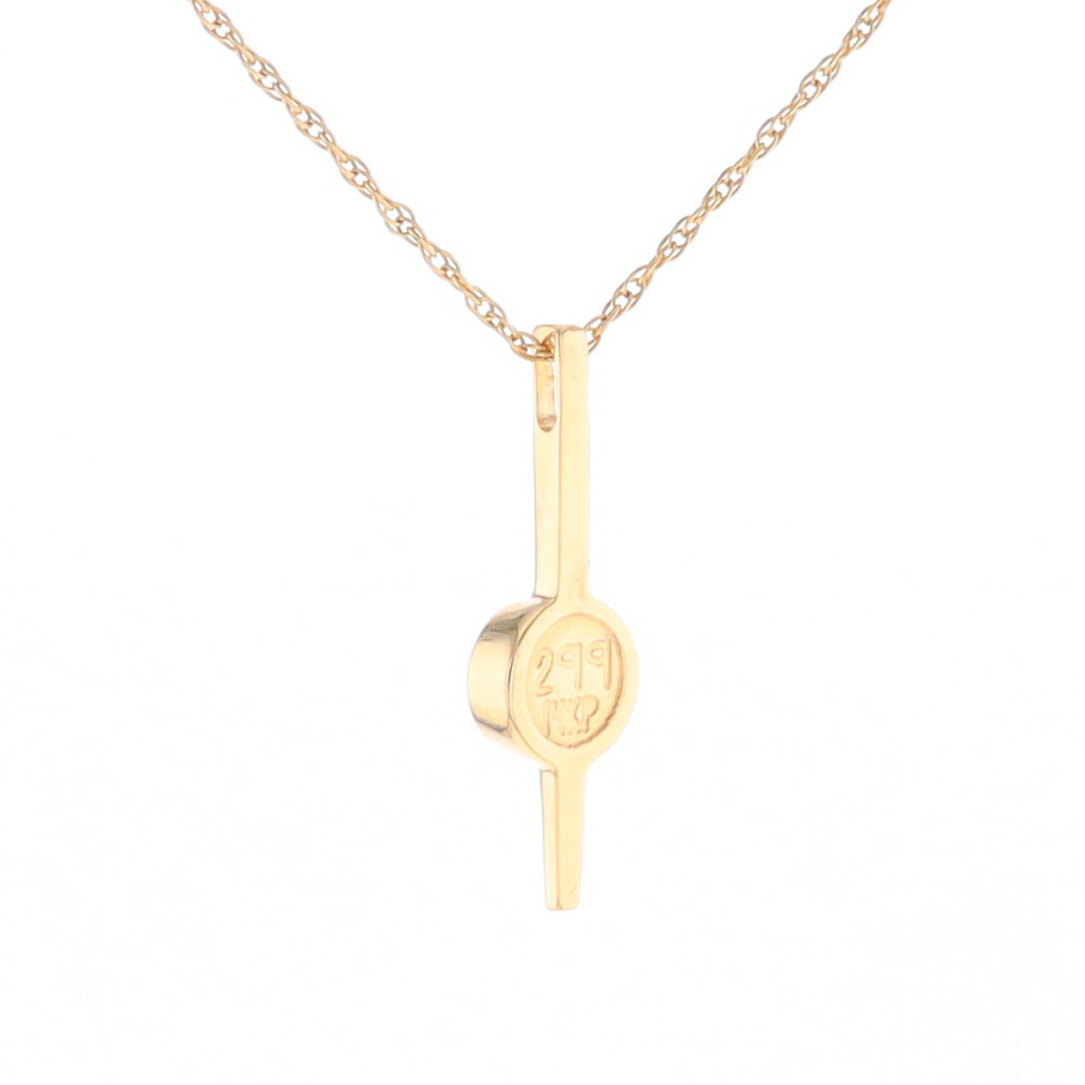 Gold Quartz Necklace Bar Design Round Superior Quality Inlaid Pendant