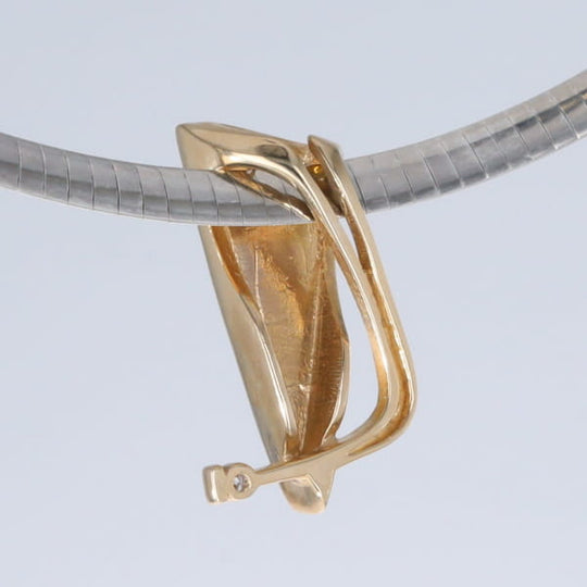 Opal Pendant Triangle Inlaid Design with .06ct Round Diamond