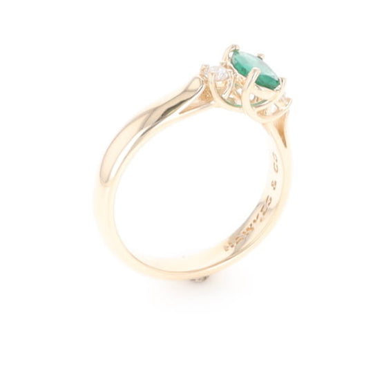 Emerald Three-Stone Trellis Ring