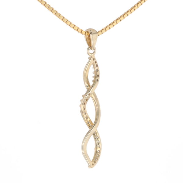 Ribbon Twist Diamond Pendant