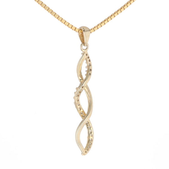 Ribbon Twist Diamond Pendant