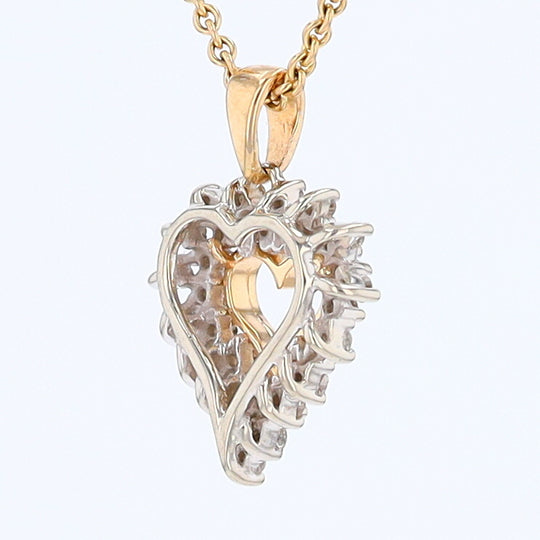 Yellow Gold Diamond Heart Pendant