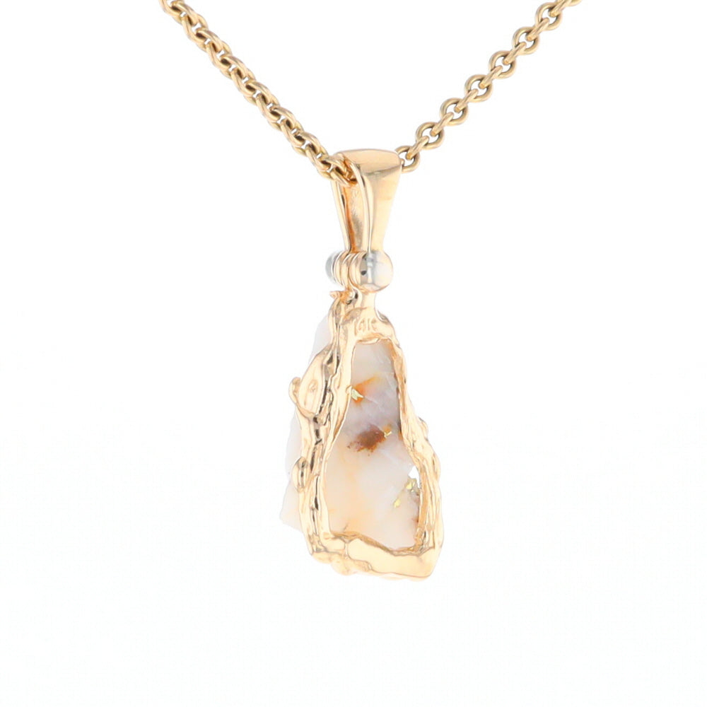 Rough Gold Quartz Freeform Pendant