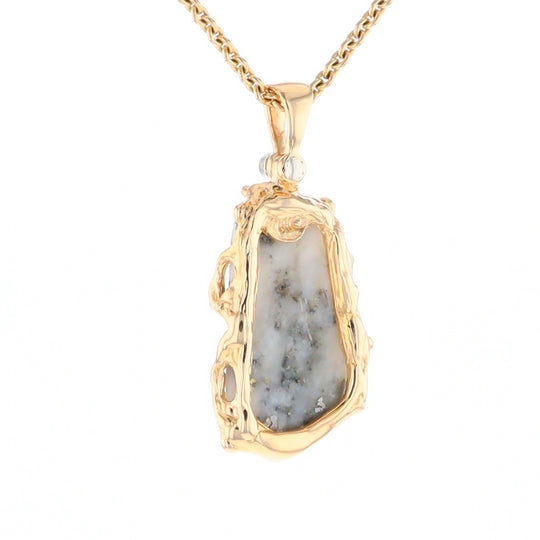 Free Form Gold Quartz Pendant