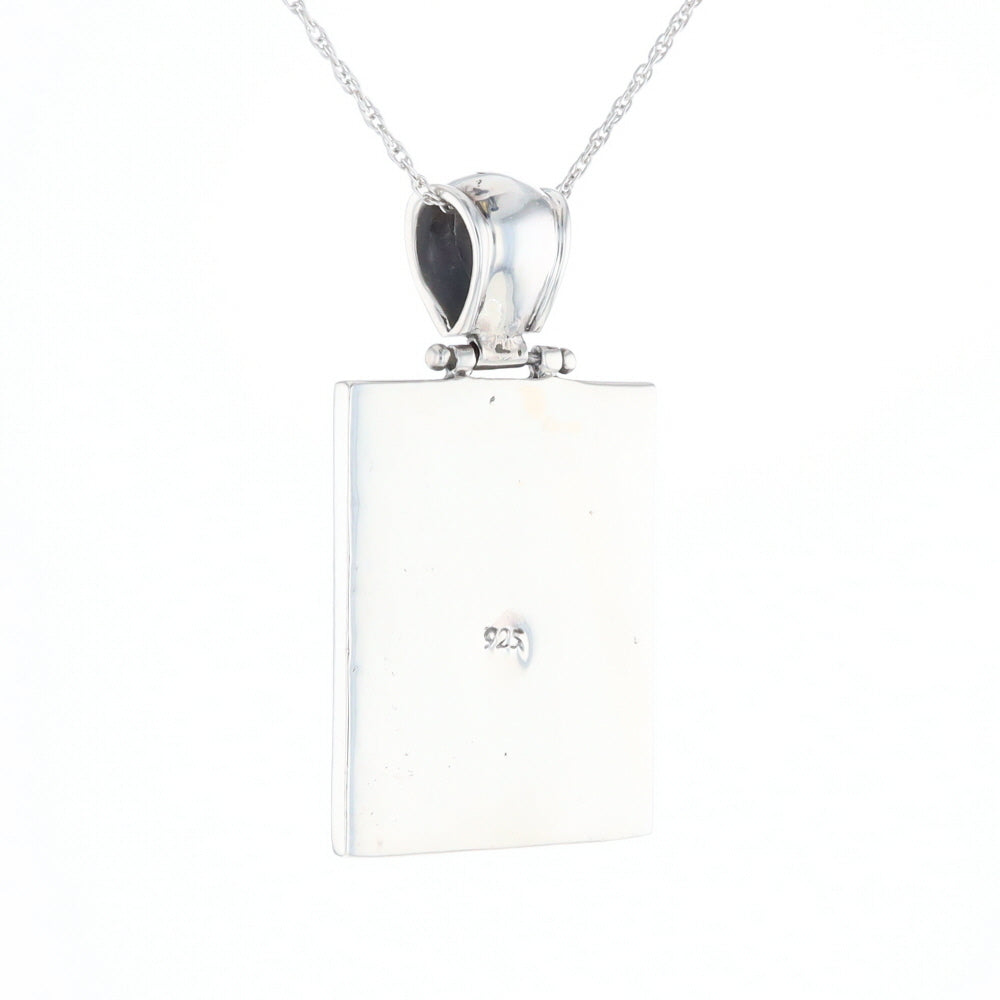 Onyx & Mother of Pearl Checkered Pendant