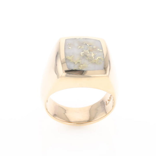 Natural Gold Quartz Men's Ring