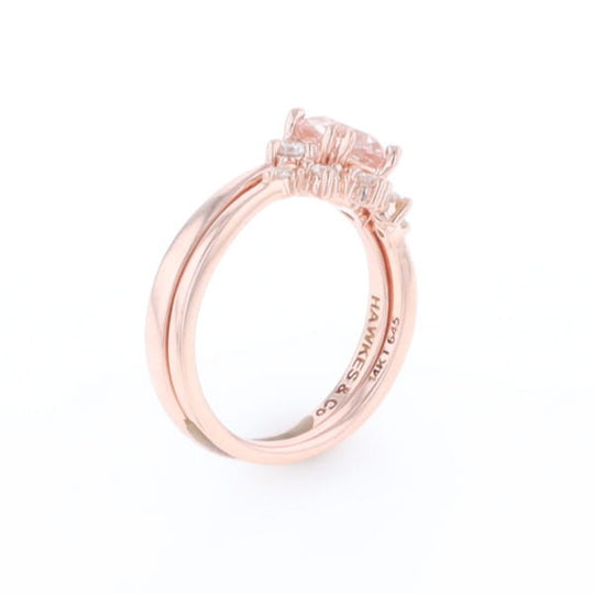 Two Ring Morganite Wedding Set
