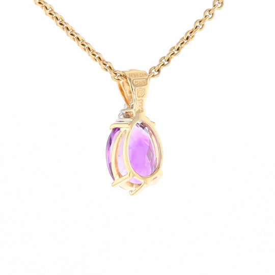 Oval Amethyst Diamond Pendant