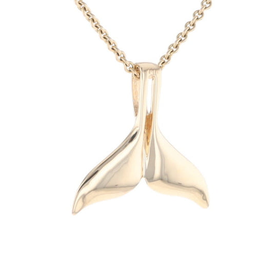 Whale Tail Natural Nuggets Double Inlaid Sea Life Pendant