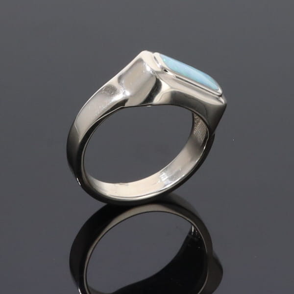Opal Rings Rectangle Inlaid Design Lady's Ring