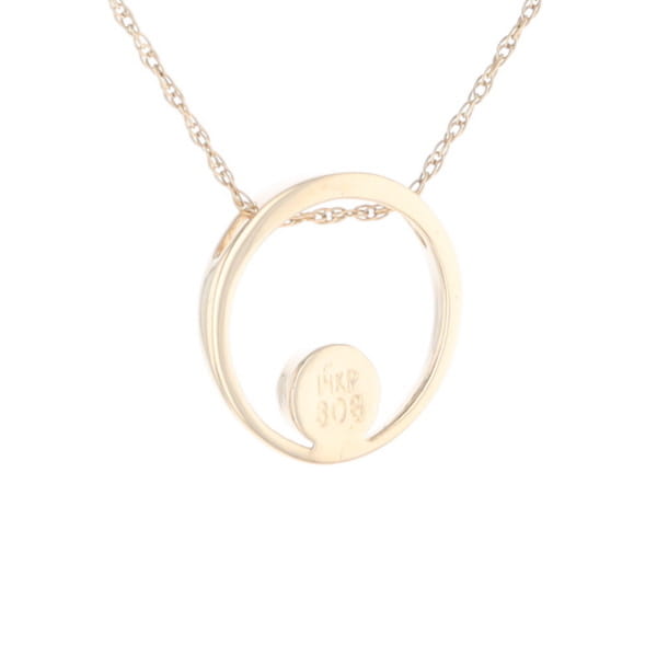Gold Quartz Pendant Open Circle Design Round Inlay Pendant