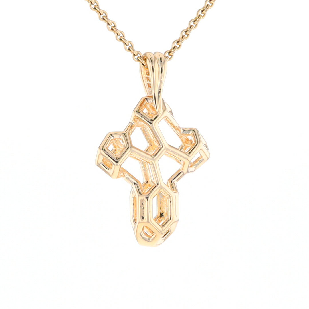 Small Voronoi Cross Pendant