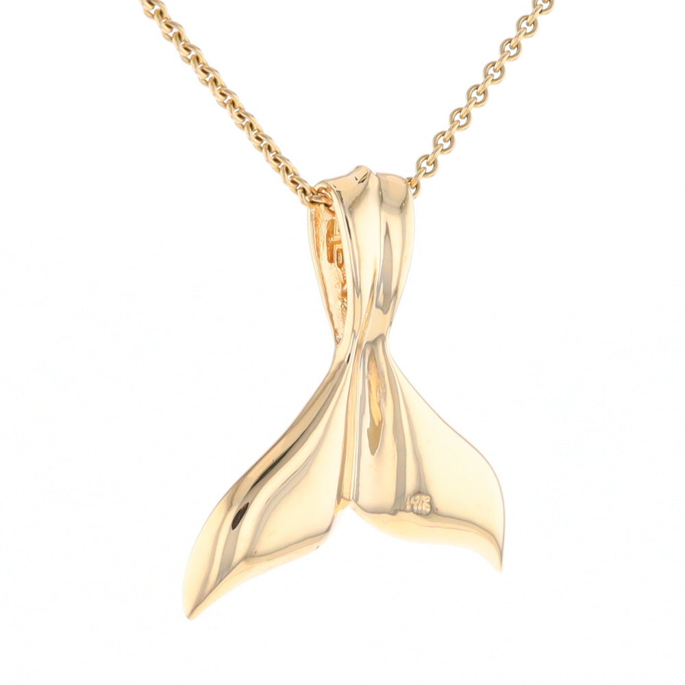 Whale Tail Necklaces Natural Gold Quartz Inlaid Sea Life Pendant