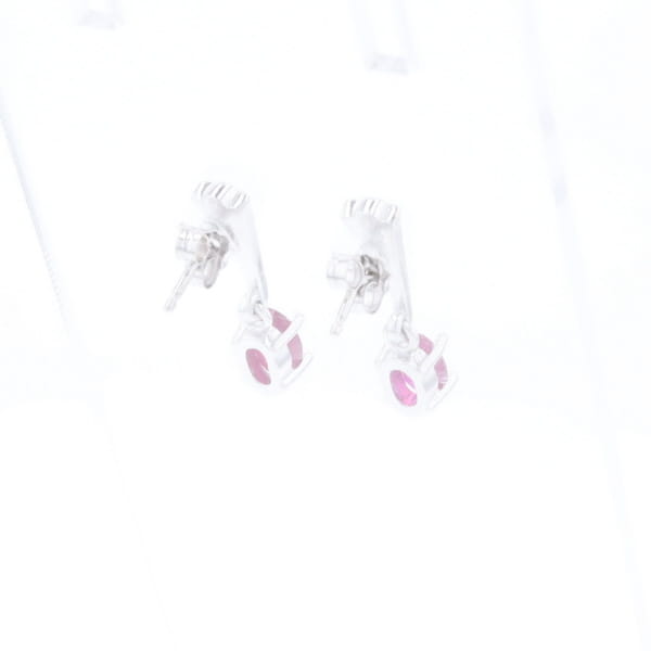 Oval Ruby Dangle Earrings