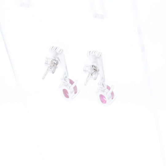 Oval Ruby Dangle Earrings