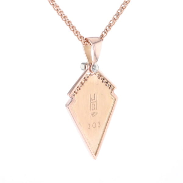 Turquoise Kite Shaped Inlaid Pendant with 0.19ctw Diamonds