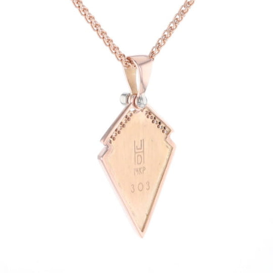 Turquoise Kite Shaped Inlaid Pendant with 0.19ctw Diamonds