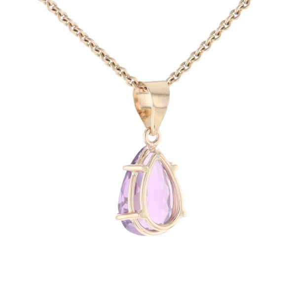 Pear Solitaire Amethyst Pendant