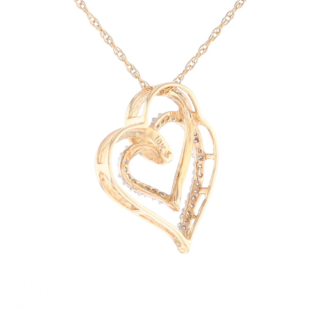 Double Heart Diamond Pendant