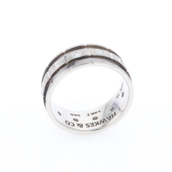 Contemporary Men's Comfort Fit Wedding Band With Diamonds