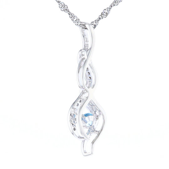 Floating Topaz Twisted Necklace