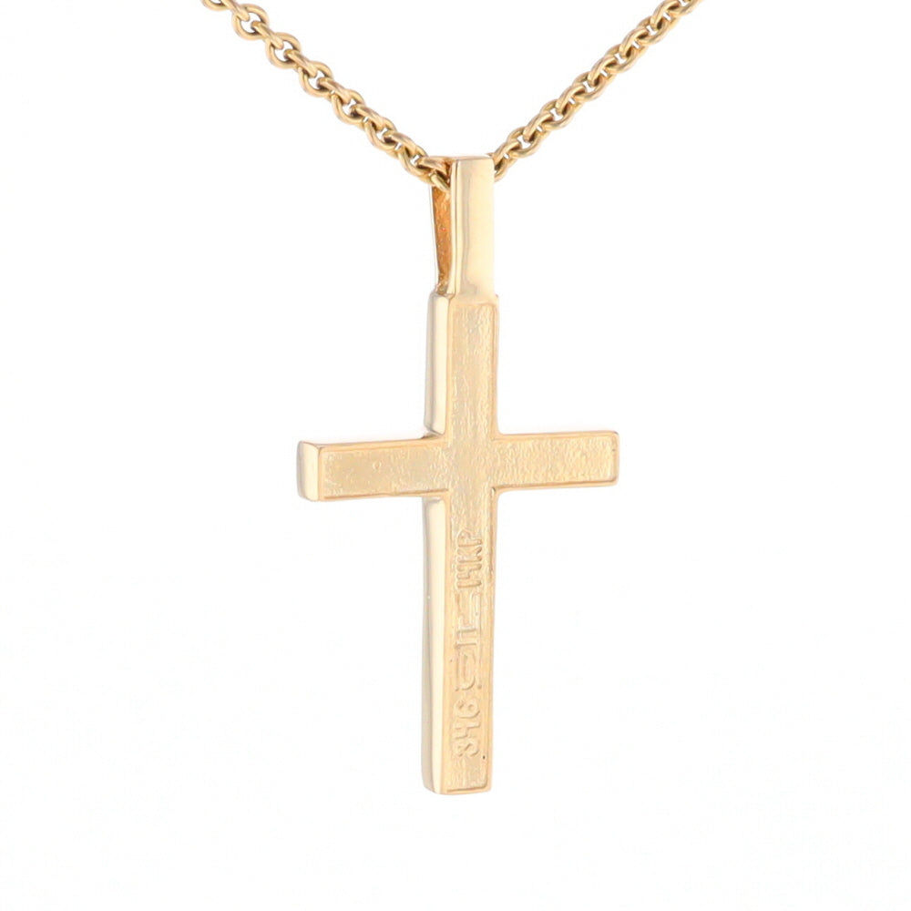 Gold Quartz Pendant 4 Section Inlaid Cross Pendant